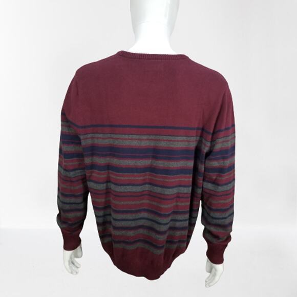 Club Room Men's Red & Blue Striped Long Sleeve Crewneck Sweater, Size: 2XL, New - Picture 2 of 9